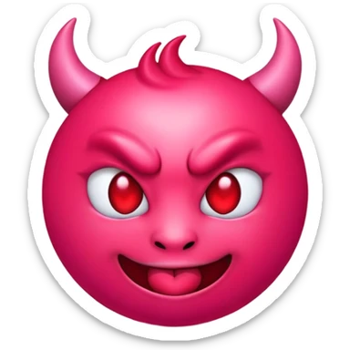 Demon emoji mixed with kissing heart emoji sticker