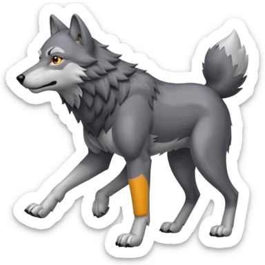 wolf walking on 4 sticker