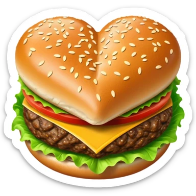 heart shaped hamburger sticker