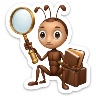 ant reading book sticker