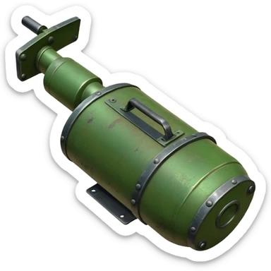 generate a realistic green elongated anti-tank mine  sticker