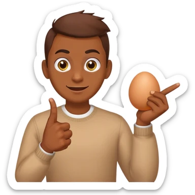 An egg is dirtying its finger to tease someone. sticker