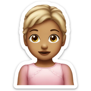 A cute baby face of a girl with a beautiful kiss  sticker