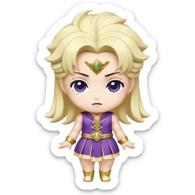 Made in Heaven from JoJo's Bizarre Adventure, cute chibi emoji with exaggerated features and playful stance sticker