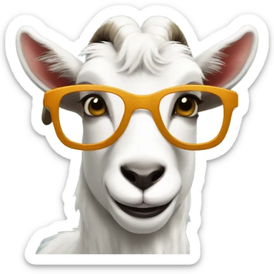 cool goat with glasses sticker