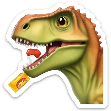 Dinosaur sipping on the juice box sticker