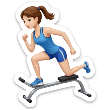 menina malhando perna, cabelo castanho pele clara  sticker