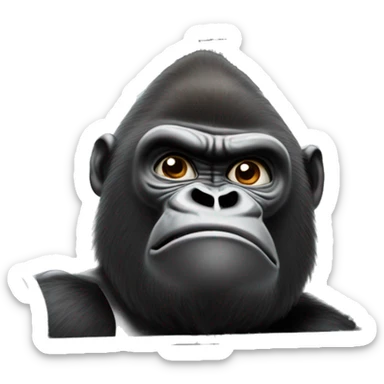 A gorilla in a sports car holding a machete out the window sticker