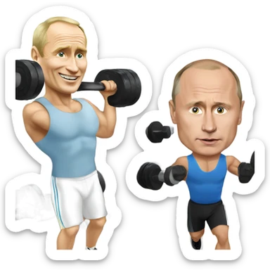  working out with Vladimir Putin  sticker