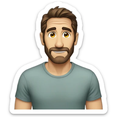 jake gyllenhaal cartoon wearing tee sticker