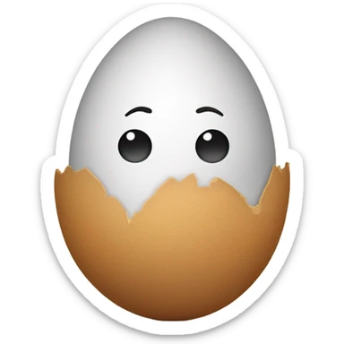 Guy with curly brown hair hatching from an egg  sticker