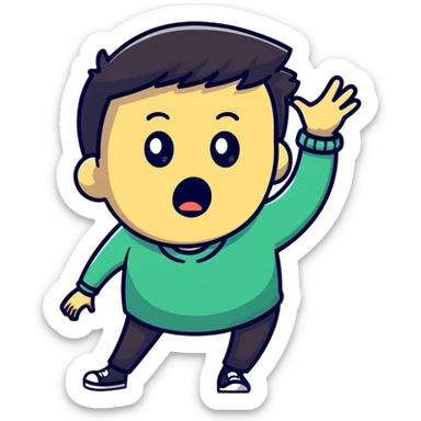 person barging in accidentally with shocked face sticker