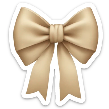beige bow sticker
