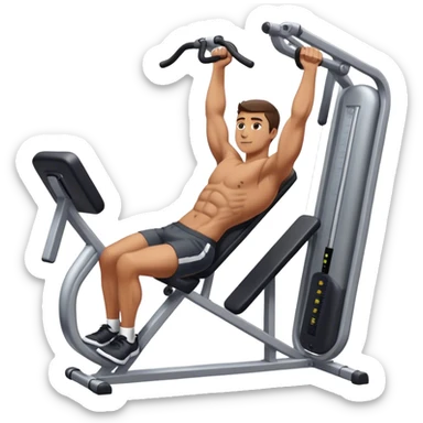 guy doing gym machine tricep exercise sticker