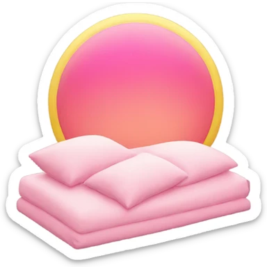 pink sun sleeping  sticker