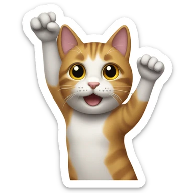 cat waving hand
 sticker