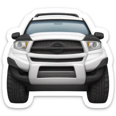 White SUV with black rims sticker