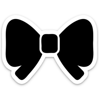 cute pink bow tie solid filled icon sticker