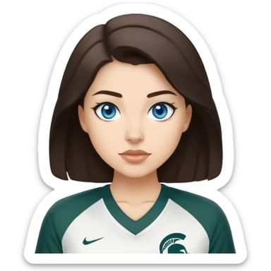 Female Michigan state fan brunette with blue eyes  sticker
