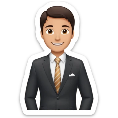 Happy customer testimonial with five star rating and success quote sticker