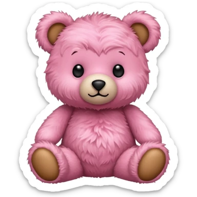 Pink teddy bear sticker