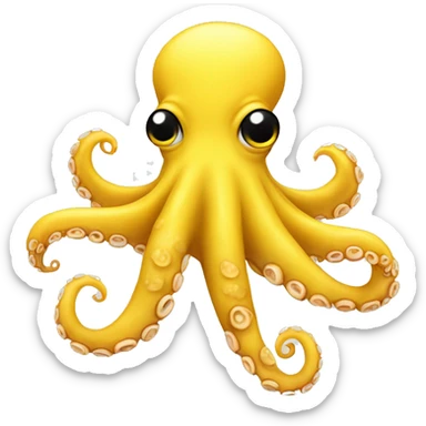 cute yellow catroon octopus sticker