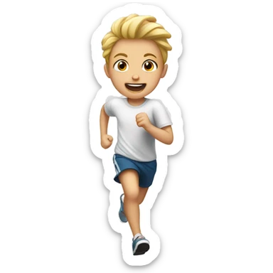 white child running sticker