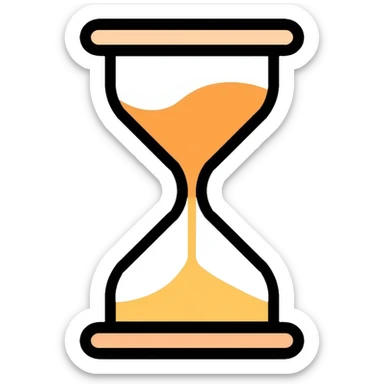 minimalist hourglass icon with simple clean lines, very minimal design sticker