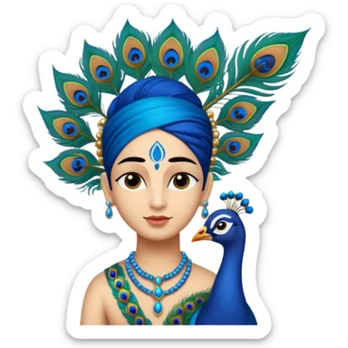 Krishna feather sticker