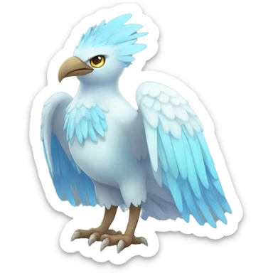 Fantasy legendary godly ice bird Fakemon full body sticker