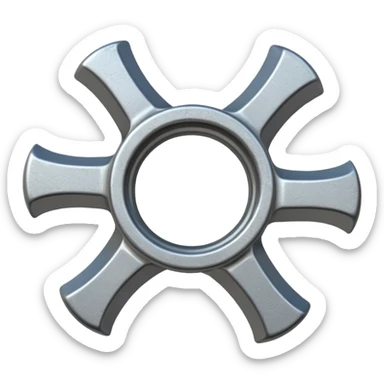 metal wing nut with two grips. sticker