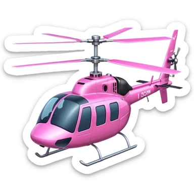 Pink helicopter emoji sticker