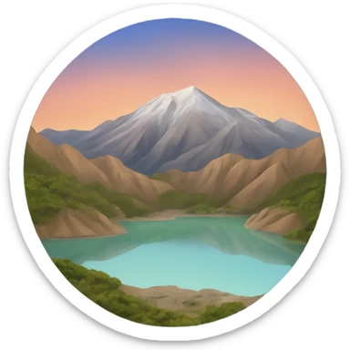Lago con montañas  sticker