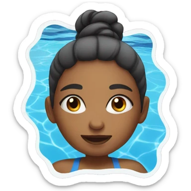 Girl in a swimming pool sticker