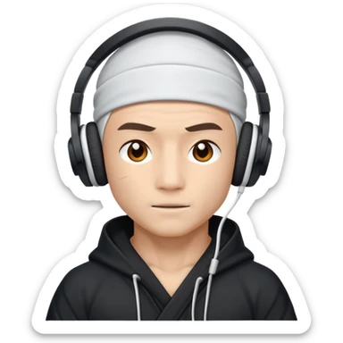 ninja, ninja with white headphone sticker