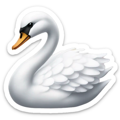 Swan wearing a bow sticker