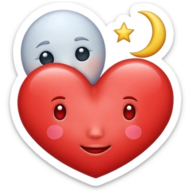 Heart and moon emoji sticker