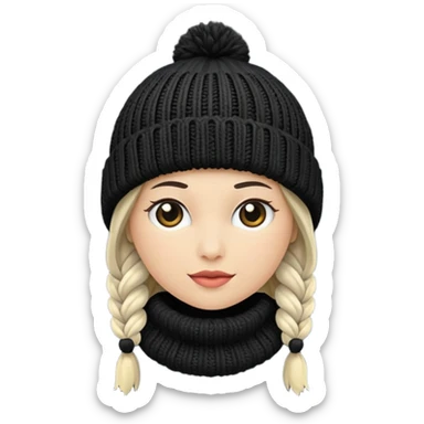 Winter Knit Hat black sticker