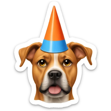 Dog with a dunce cap sticker