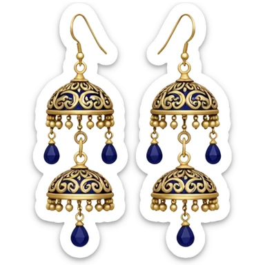 generate an ios genmoji of jhumkas silver sticker