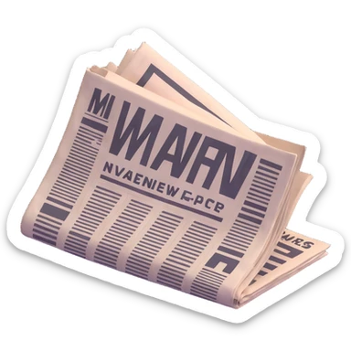 Vavinews logo with folded newspaper sticker