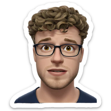 male portrait with glasses sticker