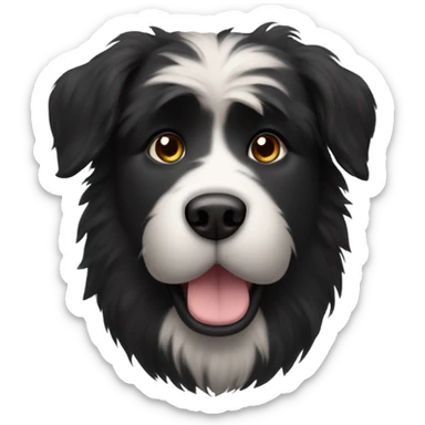 Fluffy big black dog sticker