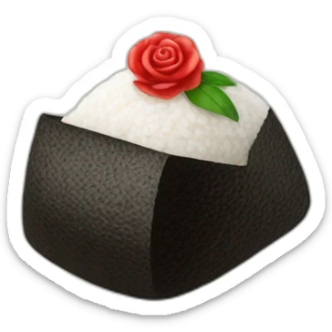 onigiri avec une pancarte rozen sticker