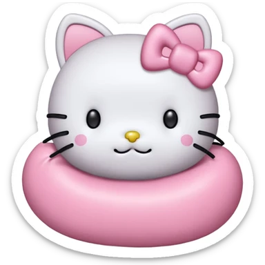 Crea una foca anillada gordita con aspecto tierno, lleva un moño rosado con tonos pasteles (como referencia el lazo de hello kitty rosado) sticker