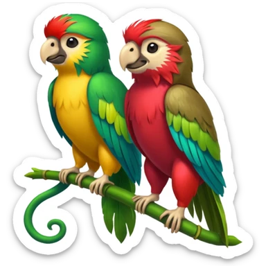 quetzal and monkey sticker
