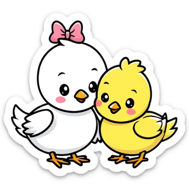 Chick couple sticker