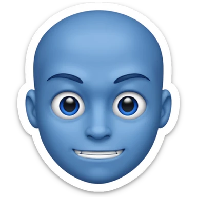 A blue gigachad doung mewing  sticker