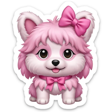pink girly dog sticker