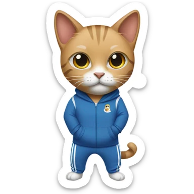 Cat in tracksuit sticker